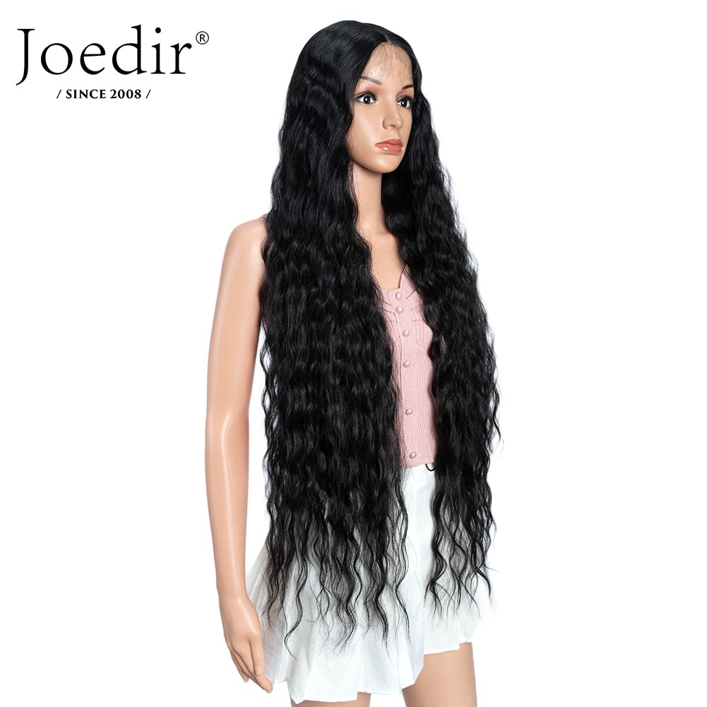 Joedir 1B color wig, natural shade with subtle shine for everyday wear.