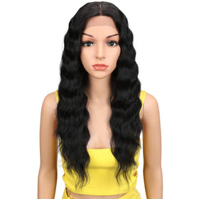 Joedir lace front wig 24in front view shows natural hairline and full waves.