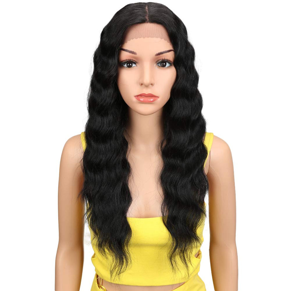 Joedir lace front wig 24in front view shows natural hairline and full waves.