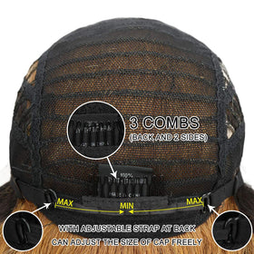 Joedir lace front wig ombre gold length closeup 28in; accurate length reference.