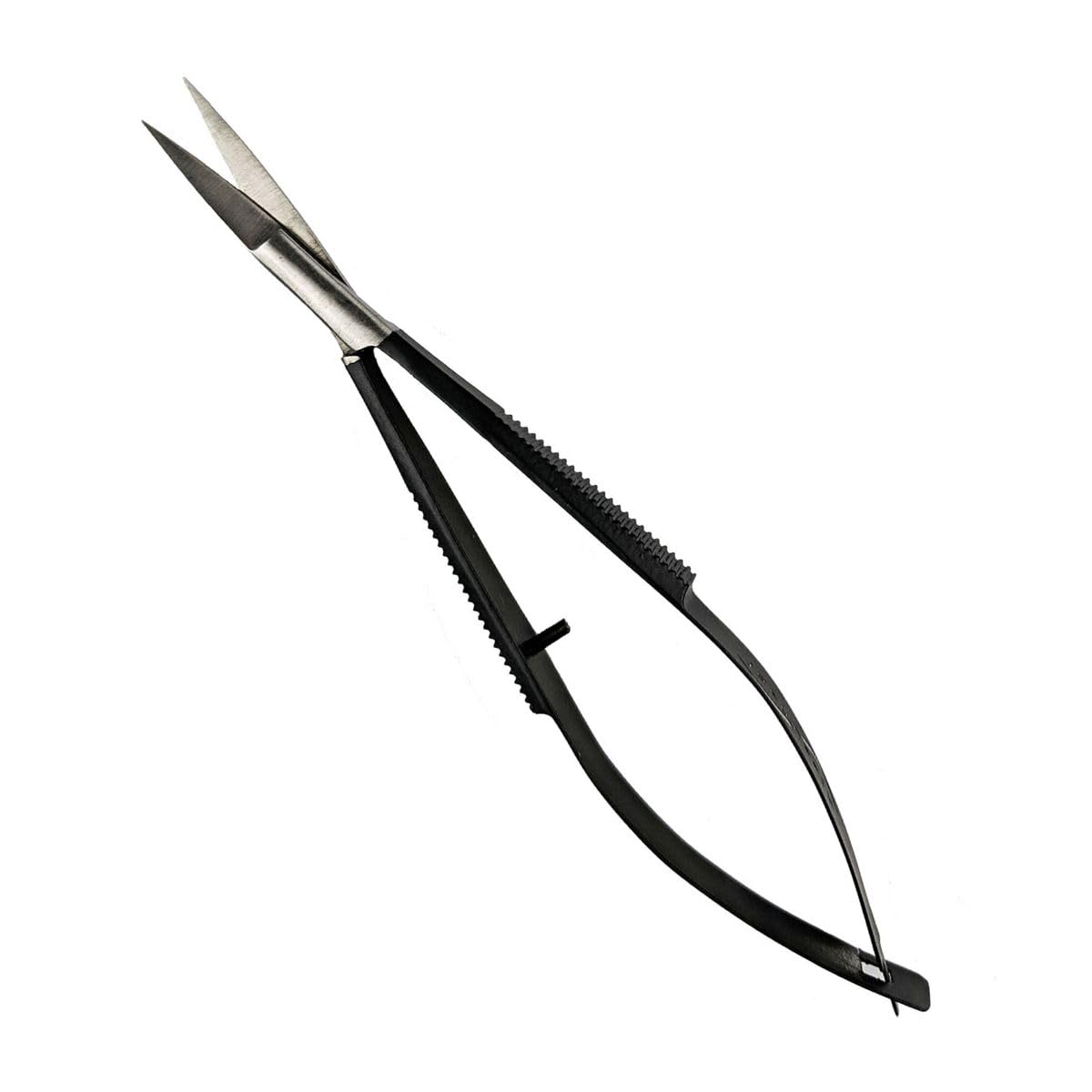 Joey Healy Precision Brow Scissor blade close-up for precise shaping.