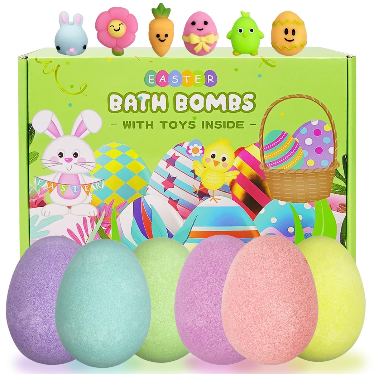 JoFAN Easter bath bombs in six colors unleash fragrant fizz for a playful bath time.