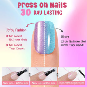Jofay Fashion two-tone square nails style 5 ideal for everyday wear.