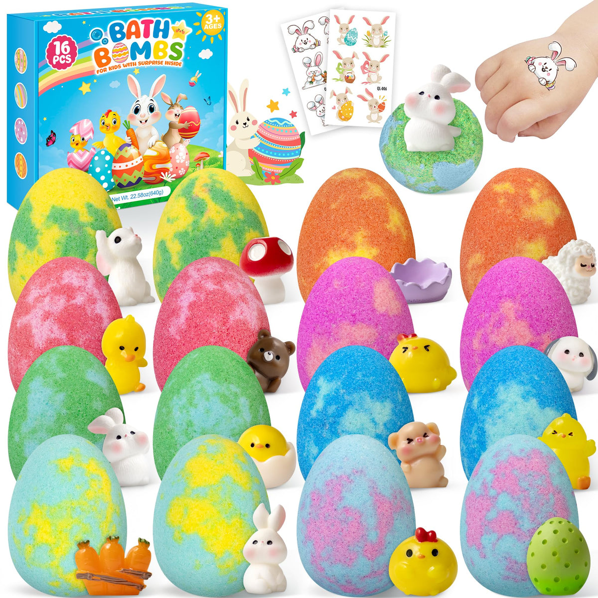 JOFEI bath bombs with surprise inside for kids' Easter egg hunts at bath time