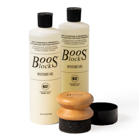John Boos Mystery Oil bottle (16oz) for wood conditioning and moisture retention