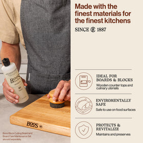 Natural mineral oil and beeswax formula safe for food surfaces by John Boos