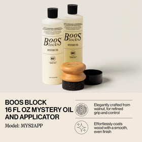 Round Beechwood applicator from John Boos with a comfortable control-grip