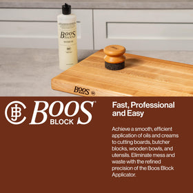 Wood countertop being treated with John Boos Mystery Oil