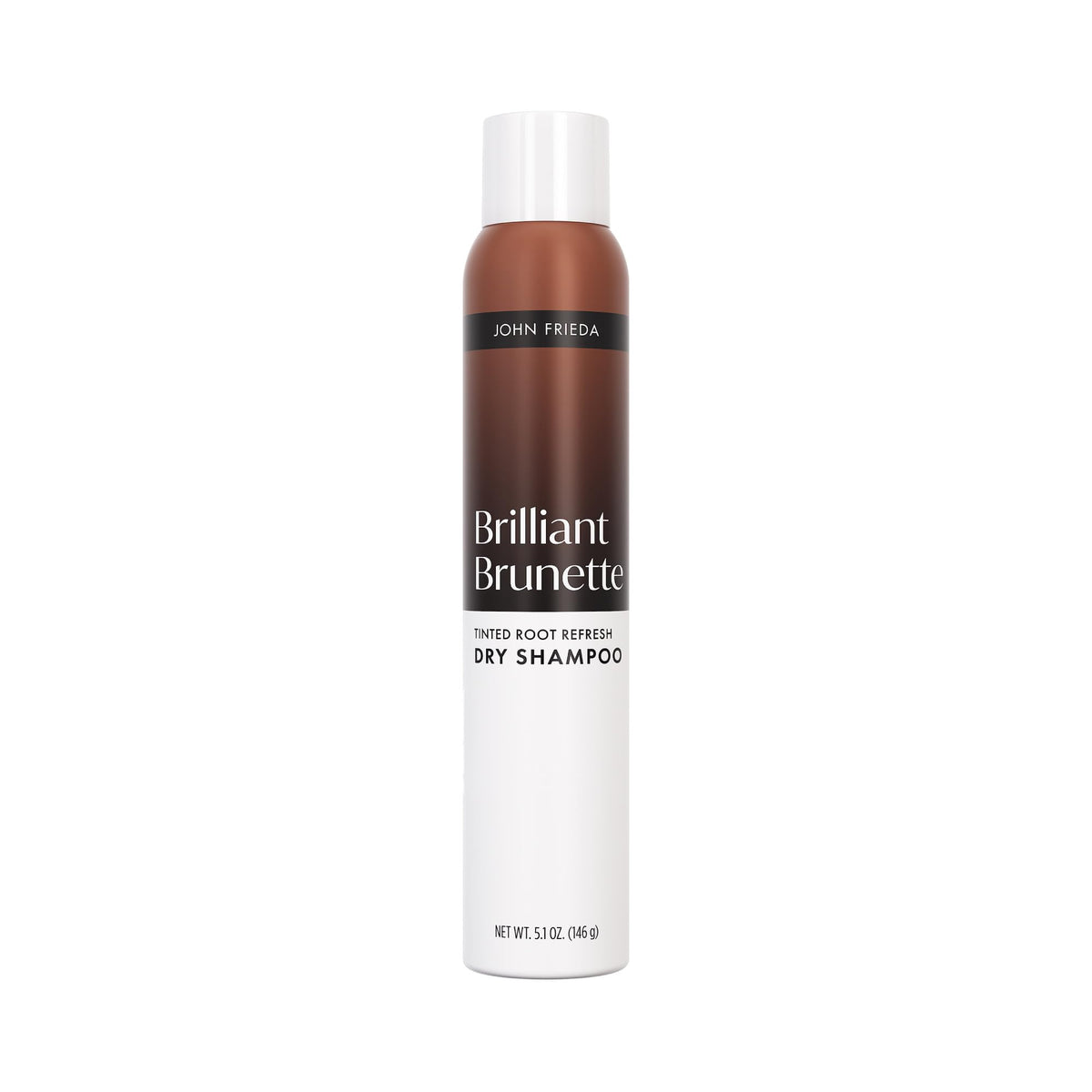 John Frieda Brilliant Brunette tinted root refresh spray bottle refreshes brunette roots