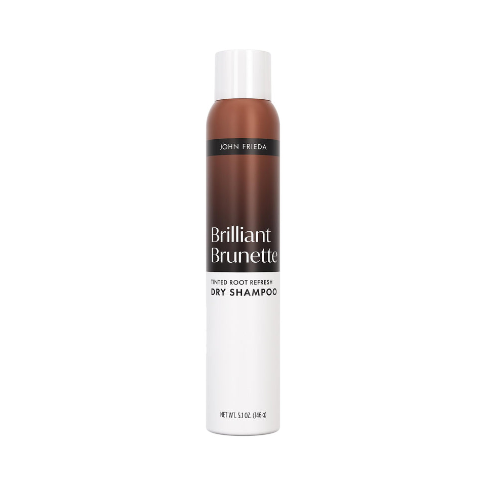 John Frieda Brilliant Brunette tinted root refresh spray bottle refreshes brunette roots