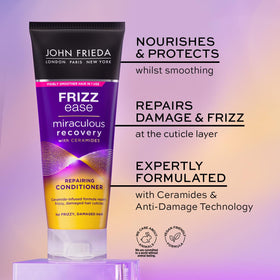 John Frieda Miraculous Recovery conditioner texture for nourishing application.