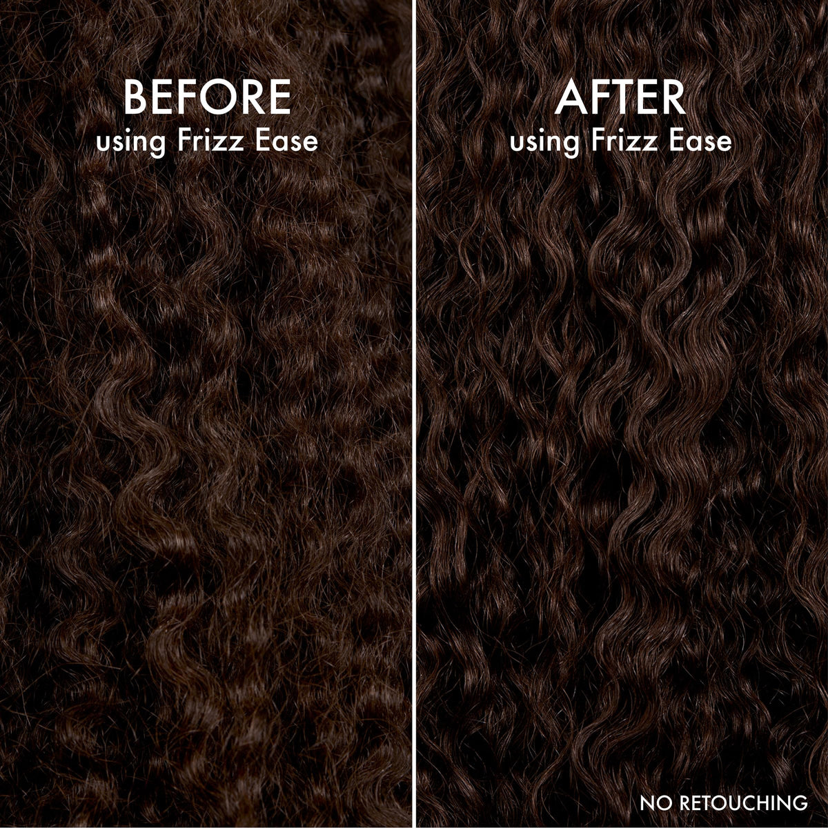 John Frieda Frizz Ease shampoo and conditioner pairing enhances frizz control results.