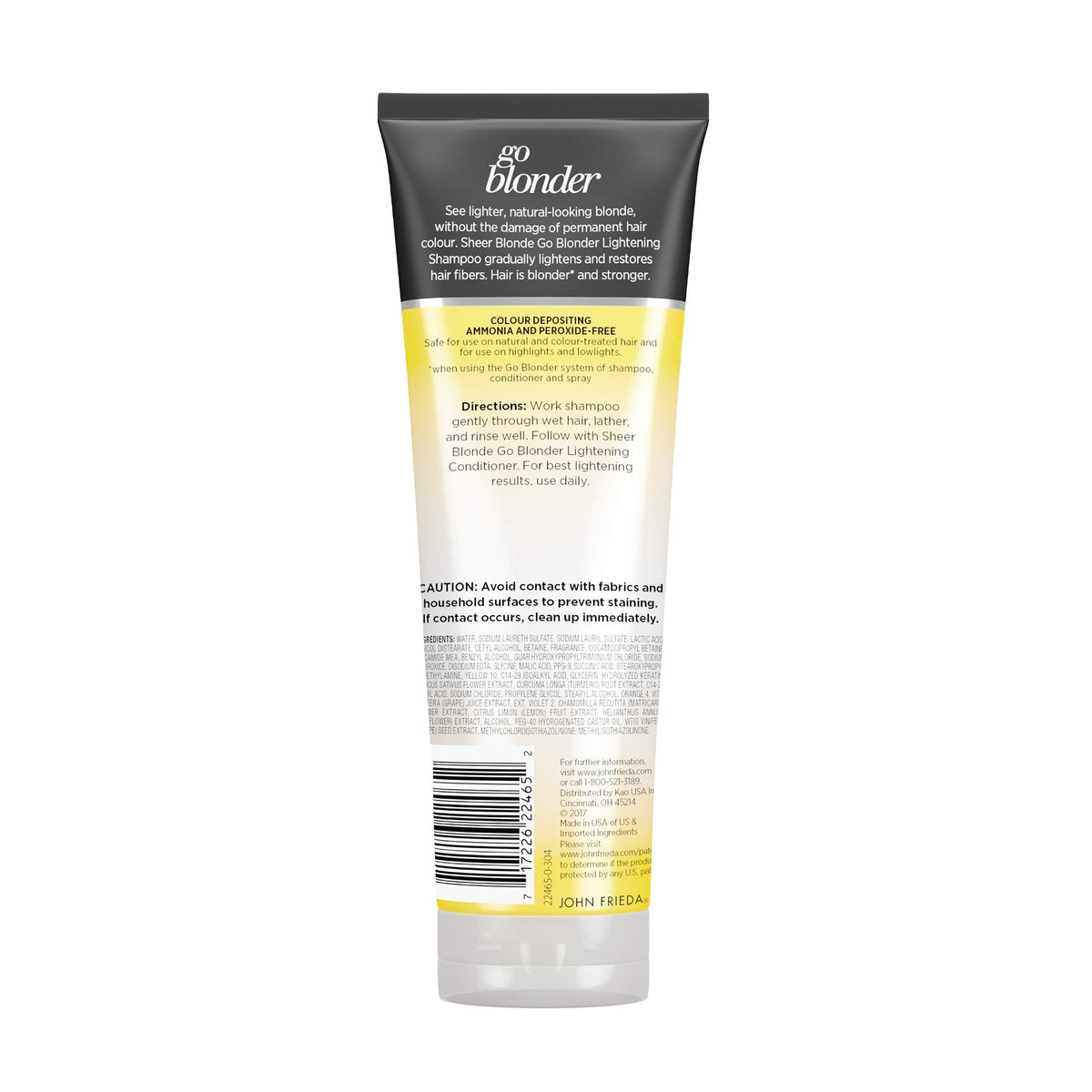 John Frieda Sheer Blonde before-and-after image showing gradual lightening