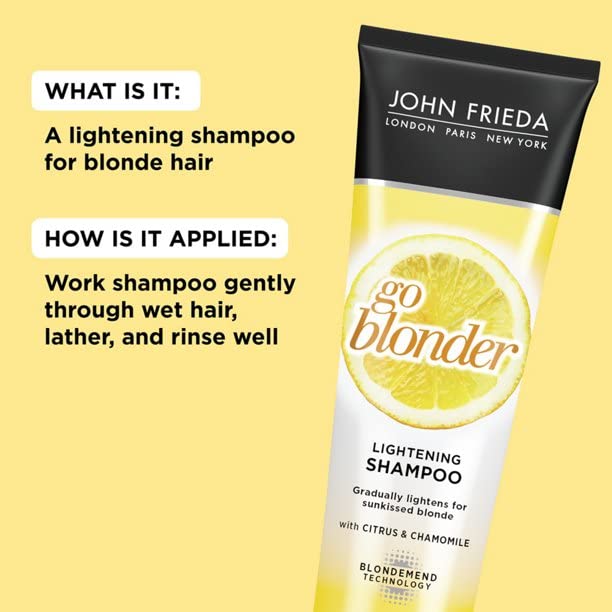 John Frieda Sheer Blonde Go Blonder two-pack packaging shows value option.