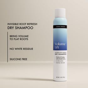 John Frieda Volume Lift spray applied at roots for quick lift and volume