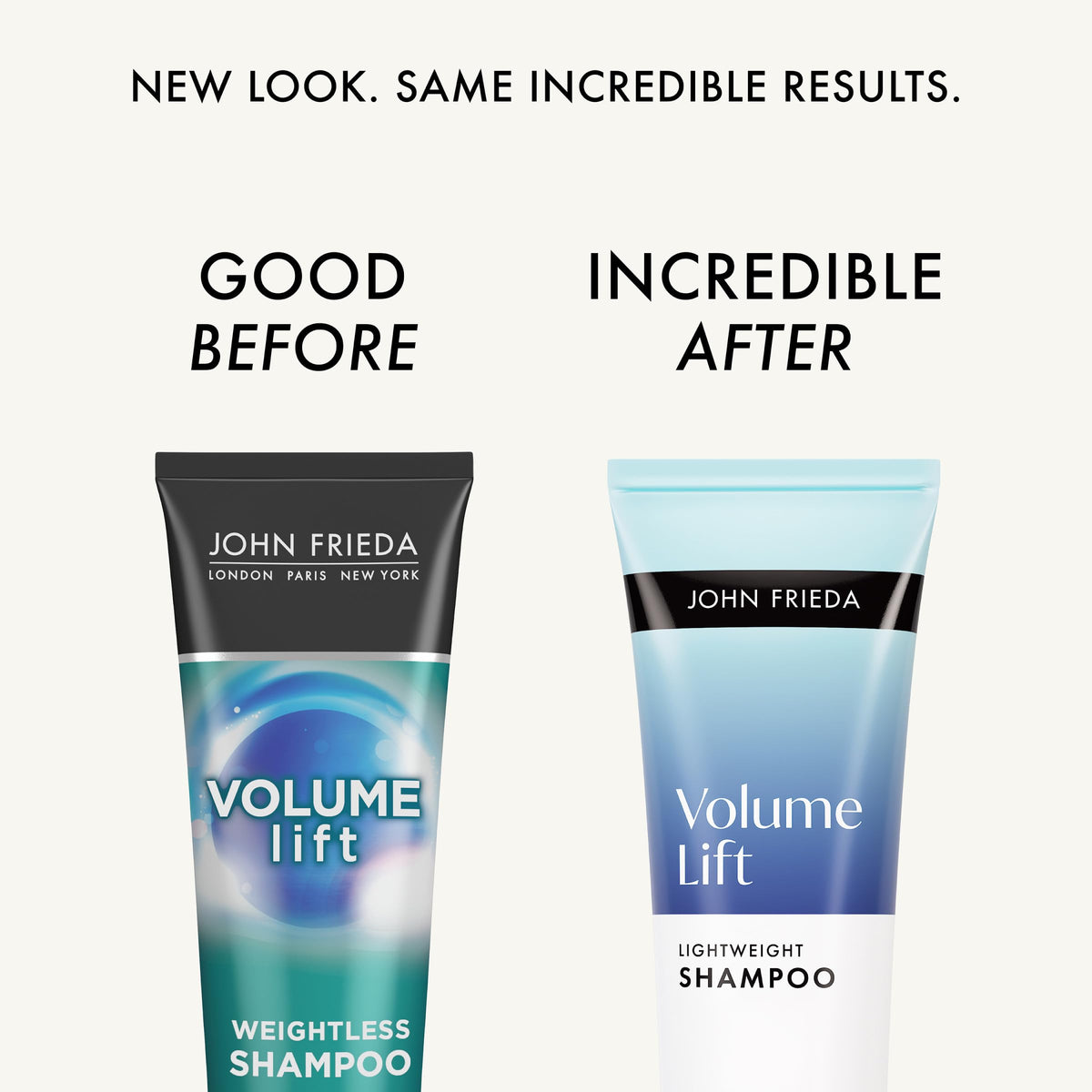 John Frieda Volume Lift Weightless Shampoo bottle back view cruelty-free info