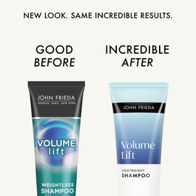John Frieda Volume Lift Weightless Shampoo bottle back view cruelty-free info