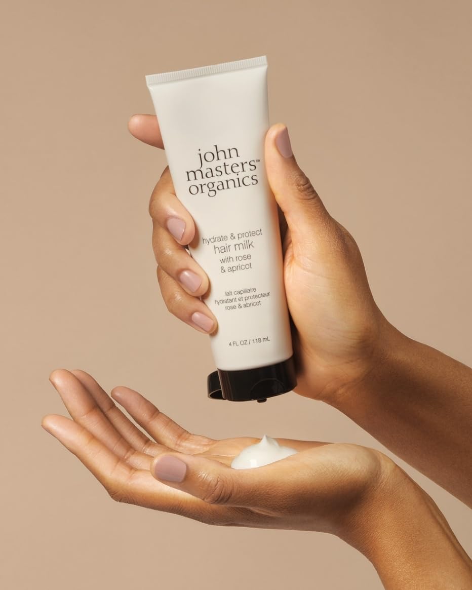 John Masters Organics Hydrate & Protect Hair Milk application on damp hair