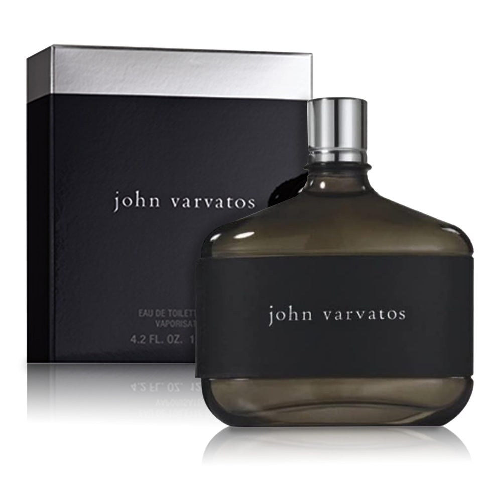 John Varvatos men's cologne bottle front with leather-wrapped premium design