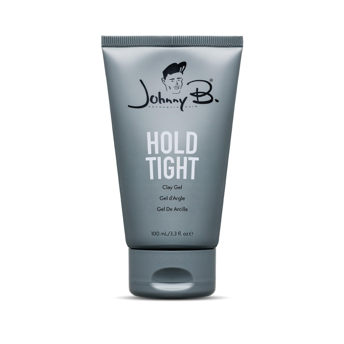 Johnny B Hold Tight clay gel bottle showing 3.3 oz size for versatile hold