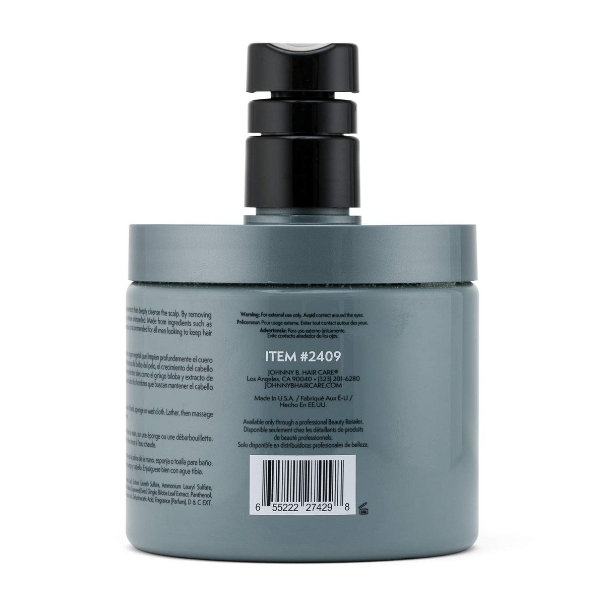 Johnny B. Grow Hair Shampoo lather forming to cleanse without drying.