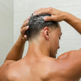 Johnny B. Grow Hair Shampoo labeled with ginkgo biloba and grapeseed extracts.