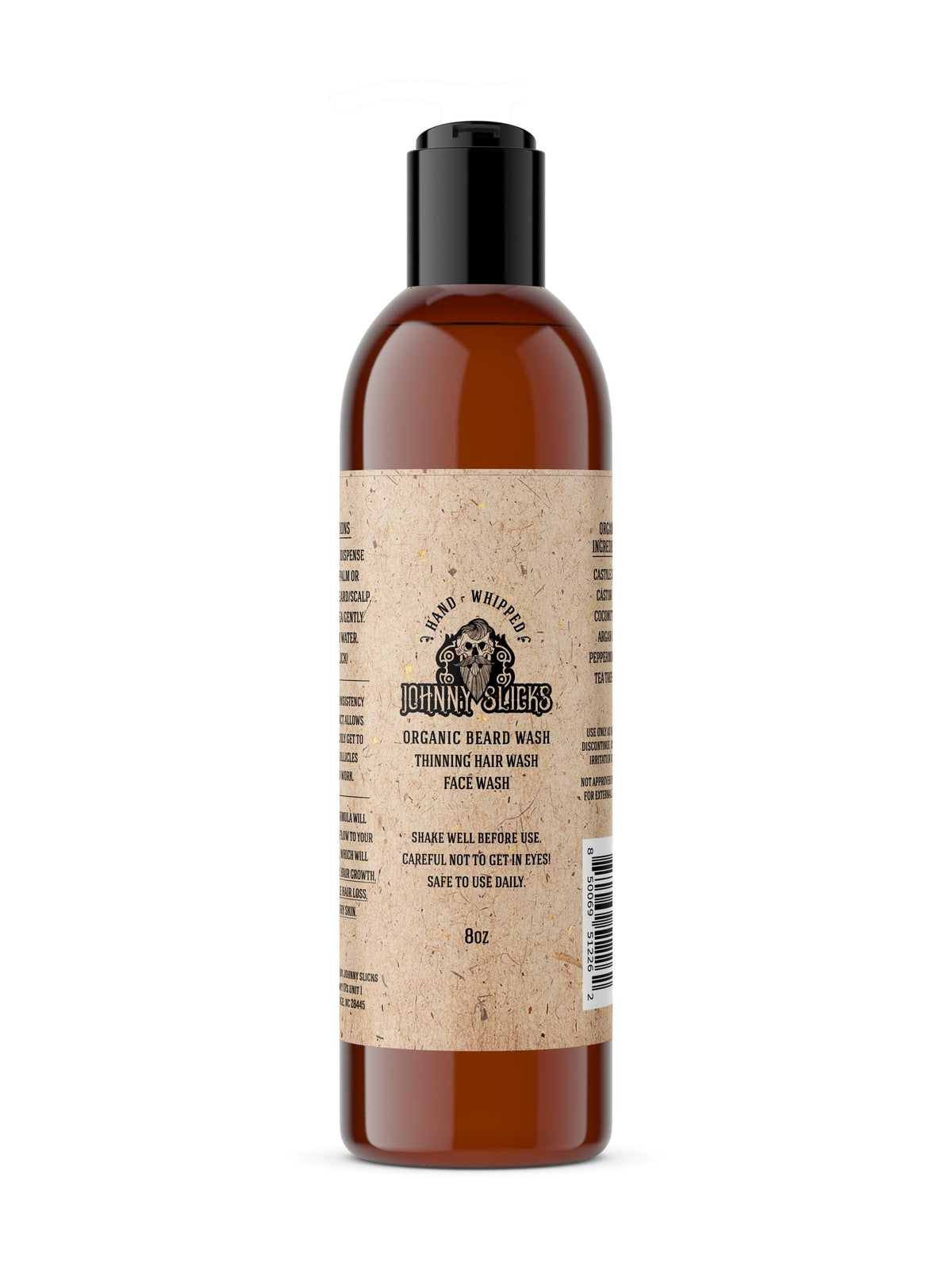 Johnny Slicks Beard Wash bottle pour for easy, mess-free beard cleansing