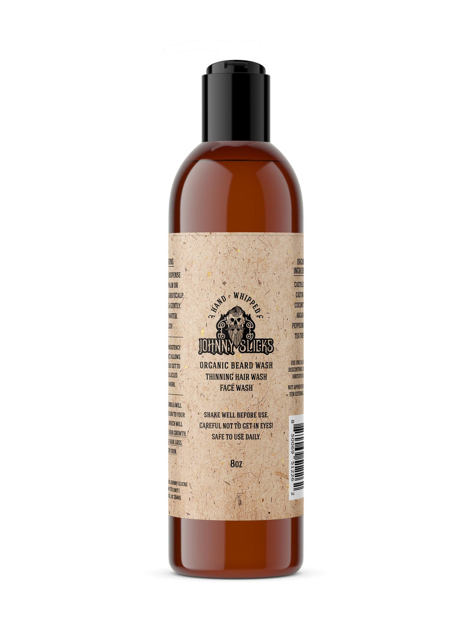 Johnny Slicks Beard Wash bottle pour for easy, mess-free beard cleansing