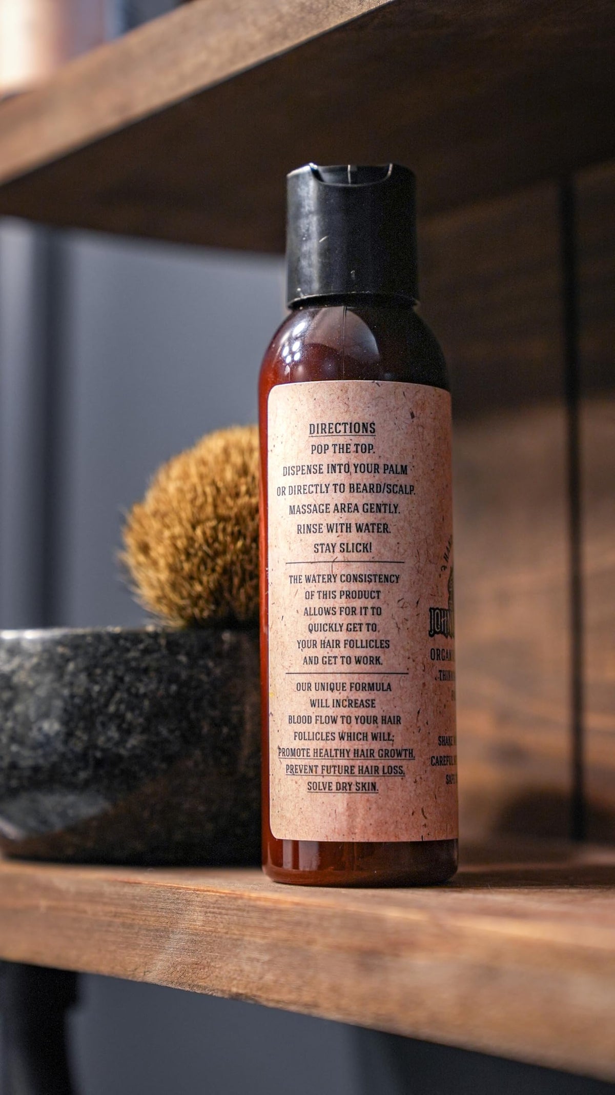 4 oz Johnny Slicks beard wash bottle ready for daily use