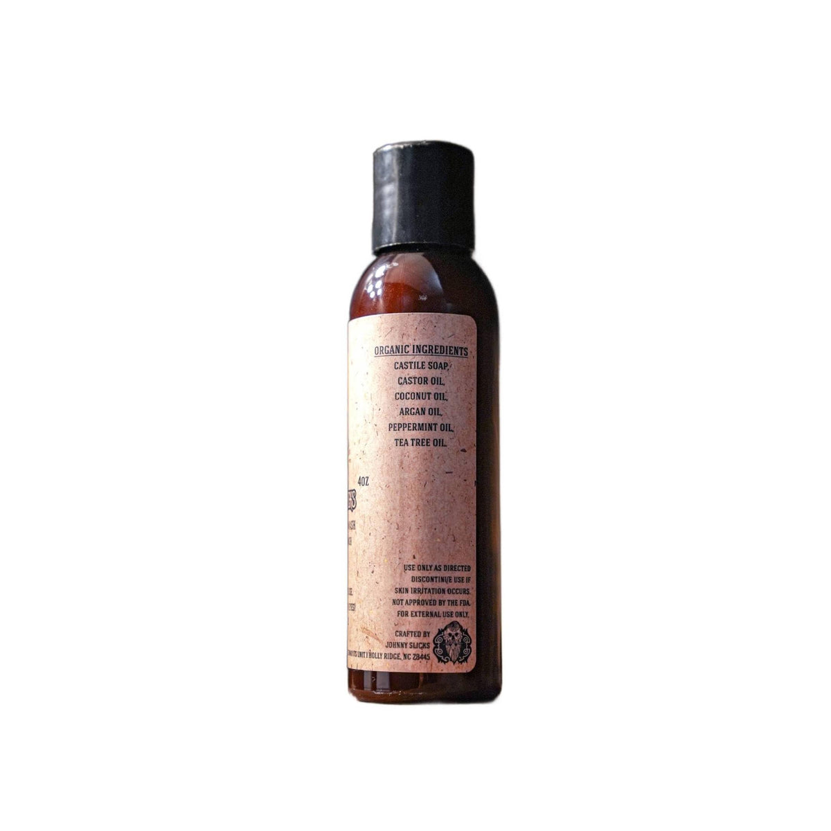 Tea tree and peppermint oils in Johnny Slicks beard wash refresh cleanse