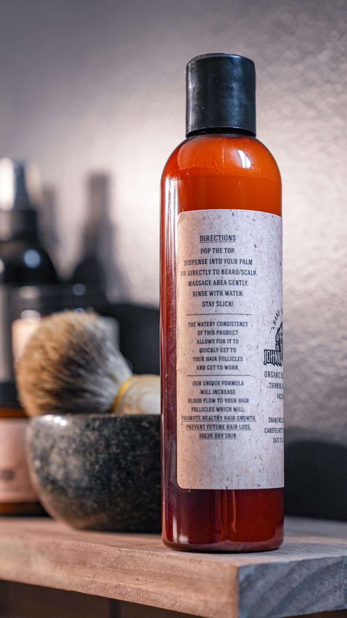 Johnny Slicks multi-use formula supports beard, face, scalp, and hands daily