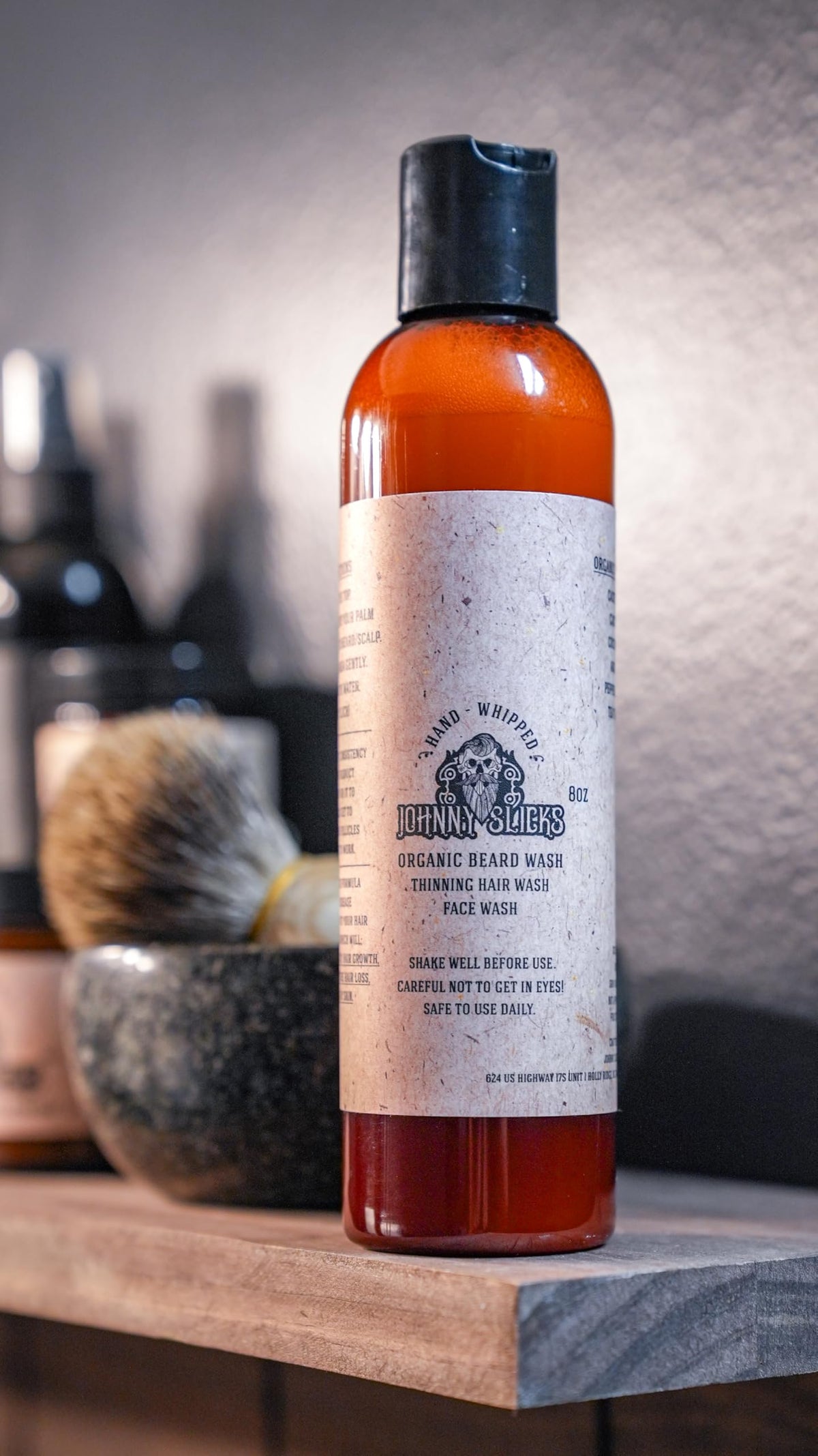 Johnny Slicks natural oils with tea tree and peppermint nourish while cleansing