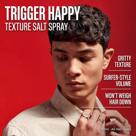 Johnny's Chop Shop Trigger Happy texture close-up shows natural grip and volume.