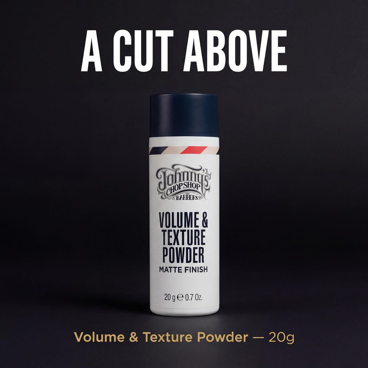 Johnny's Chop Shop packaging label highlights barber-grade formulation.