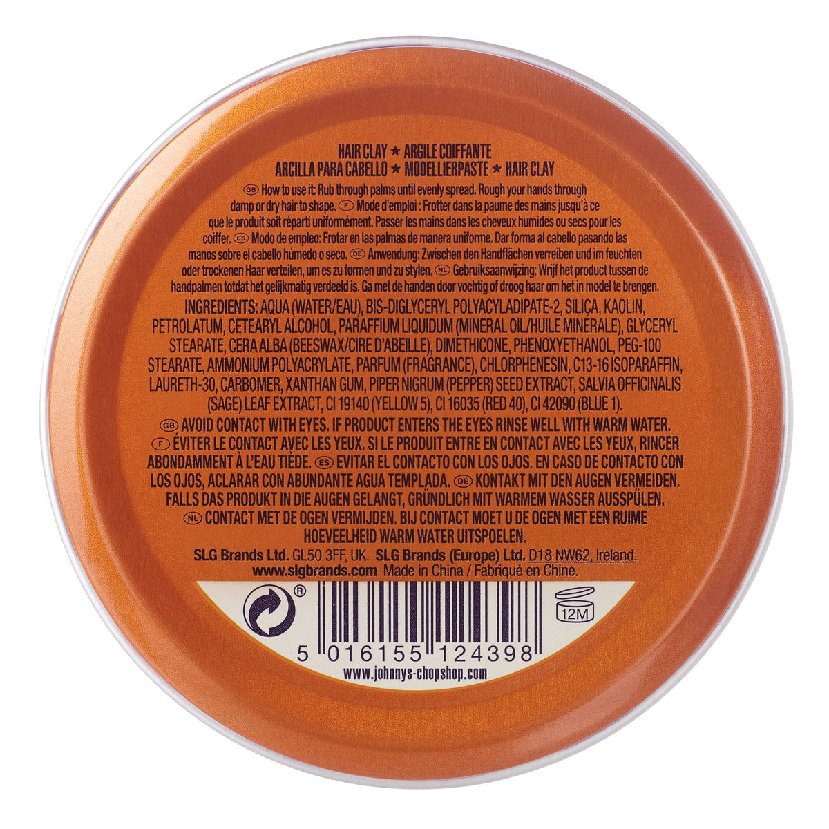 Johnny's Chop Shop Wild Cat Hair Clay reworkable finish for multiple styles