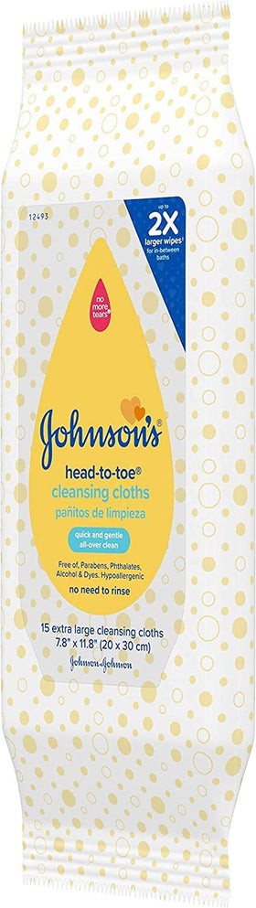 Close up of Johnson and Johnson cleansing cloths texture showing gentle skin cleansing