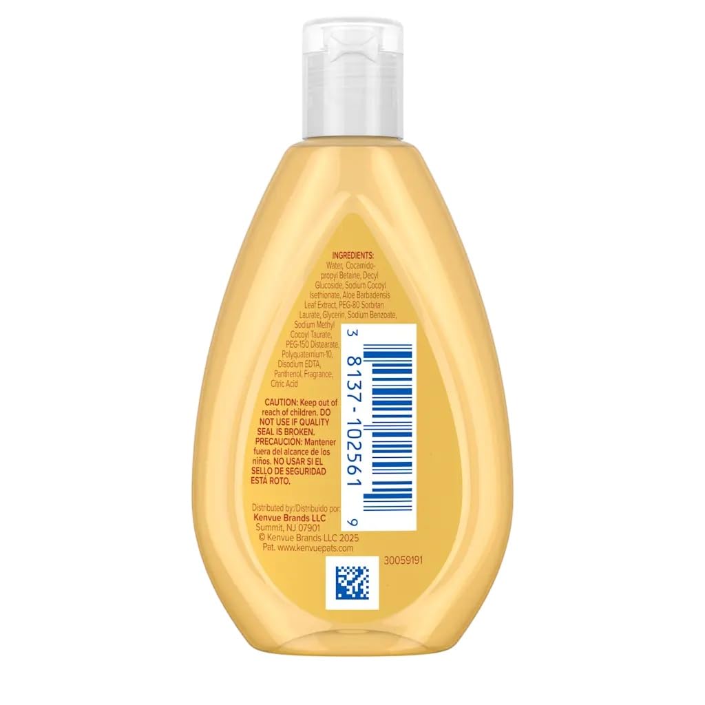 Johnson's Baby Shampoo hypoallergenic label highlighted on bottle