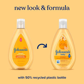 Johnson's Baby Shampoo No More Tears close-up shows tear-free formula for infants