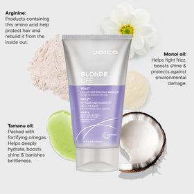 Joico Blonde Life Masque monoi oil blend adds shine and frizz control.