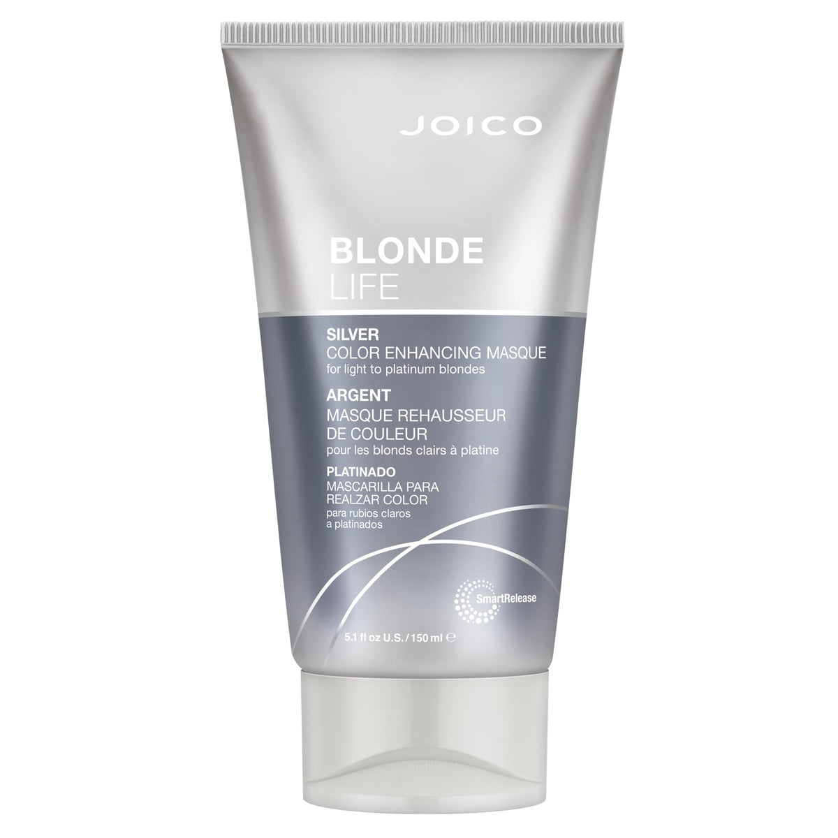 Joico Blonde Life Masque bottle delivering rich silver tone nourishment for blondes.
