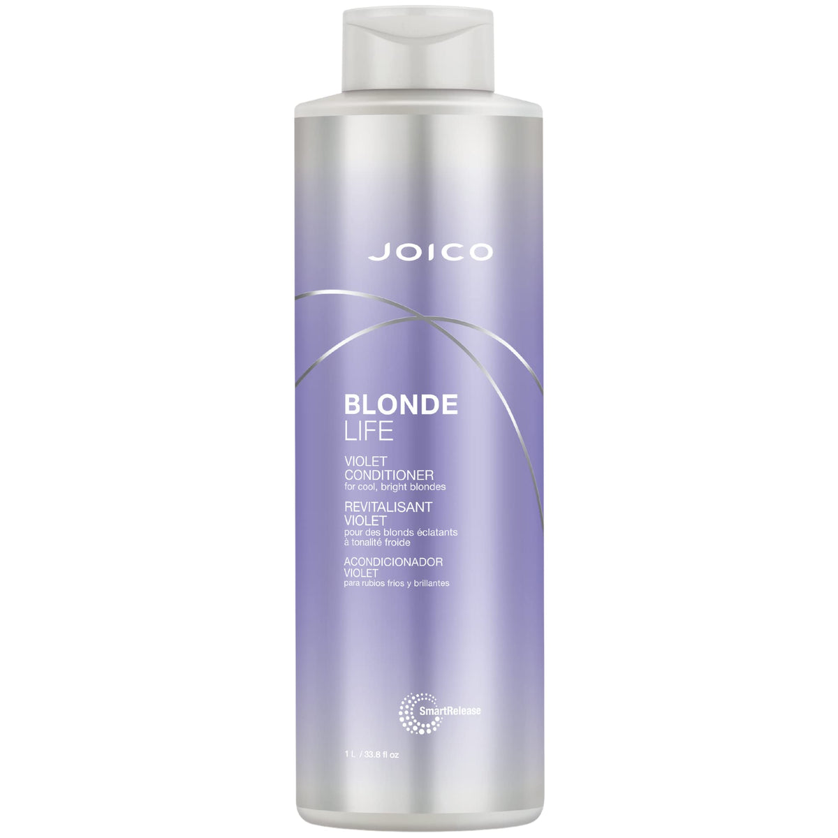 Joico Blonde Life Violet Conditioner bottle neutralizes brass on cool blonde hair