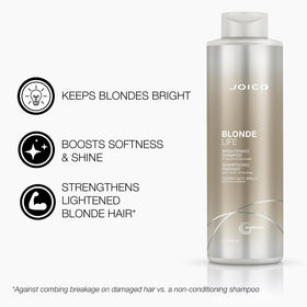Joico Brightening Shampoo lather demonstrates rich bubbles for thorough cleansing.