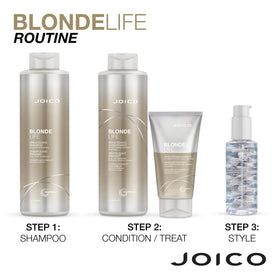 Joico product delivers luminous, healthy-looking blonde without weighing hair down.