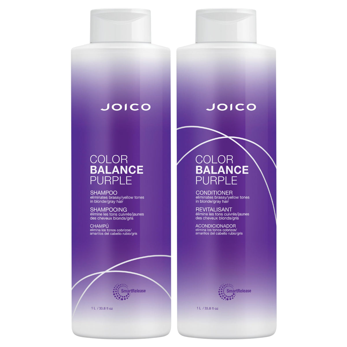 Joico Color Balance Purple Shampoo bottle showing brass-control formula