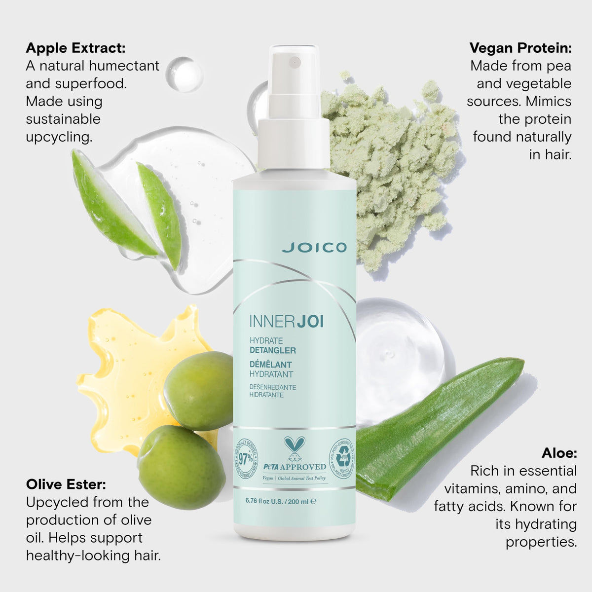 Joico hair after using InnerJoi Hydrate Detangler—soft, manageable, and frizz-free.