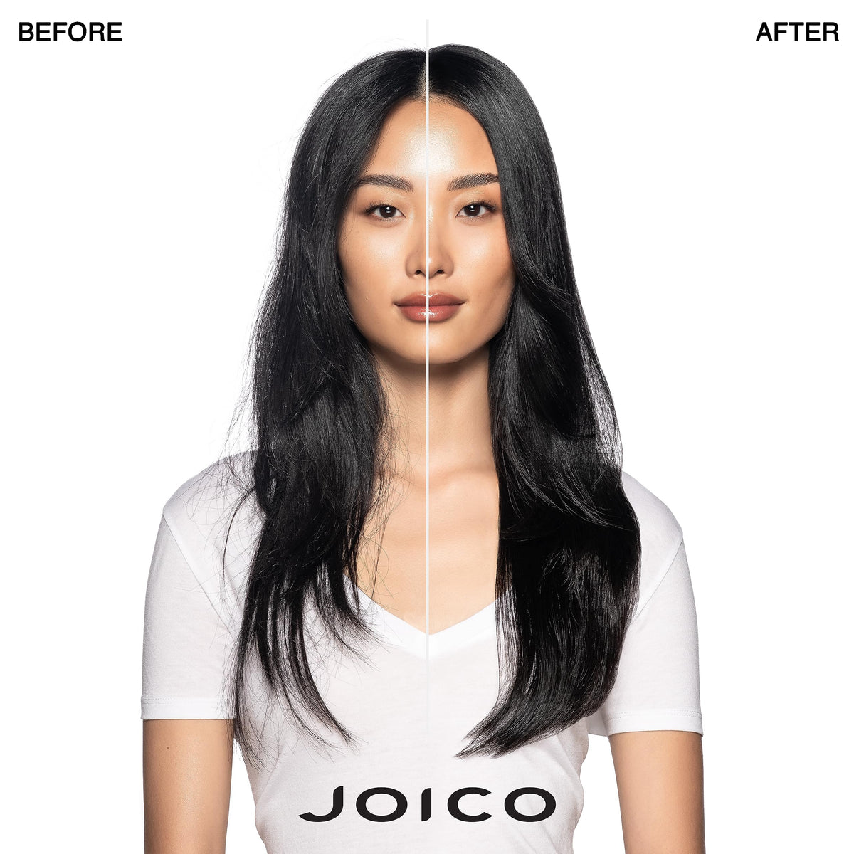 Close-up of Joico InnerJoi Hydrate Detangler label emphasizing vegan, sulfate-free hydration.