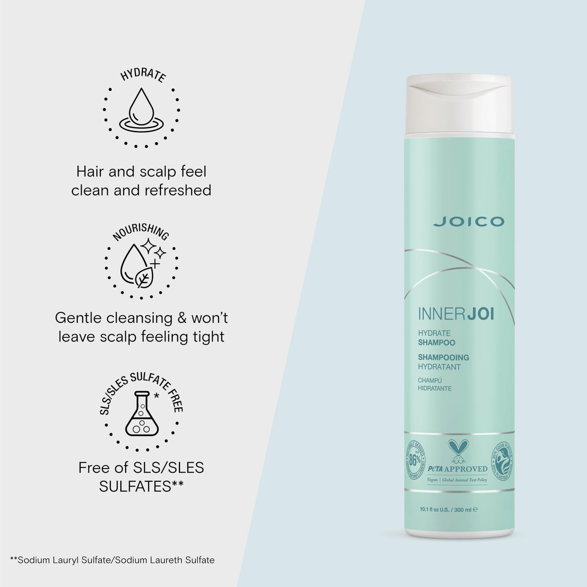 Joico InnerJoi Hydrate Shampoo with Aloe for hydrated, refreshed hair