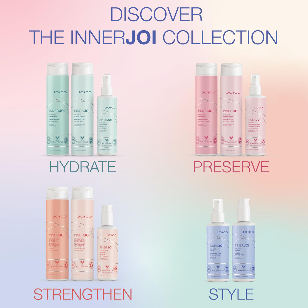 Joico InnerJoi Hydrate Shampoo results: silky hair after wash