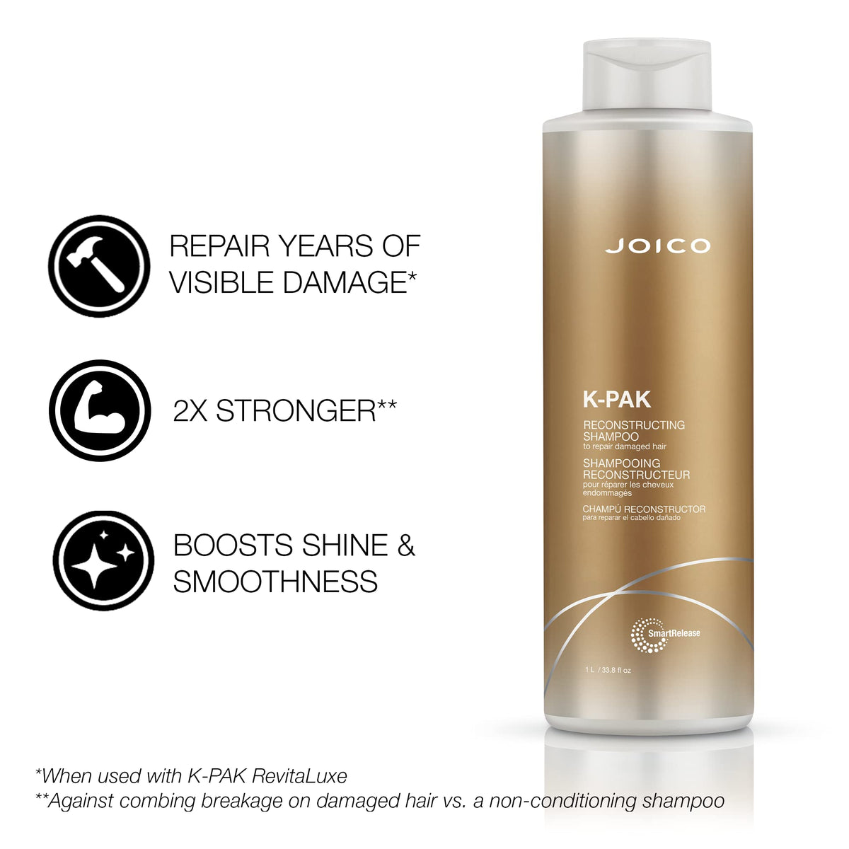 Joico K-PAK daily conditioner label close-up highlighting Bio-Advanced Peptide