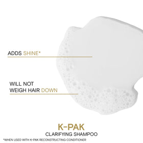 Joico K-PAK keratin ingredient, supports protection and strengthening of hair.
